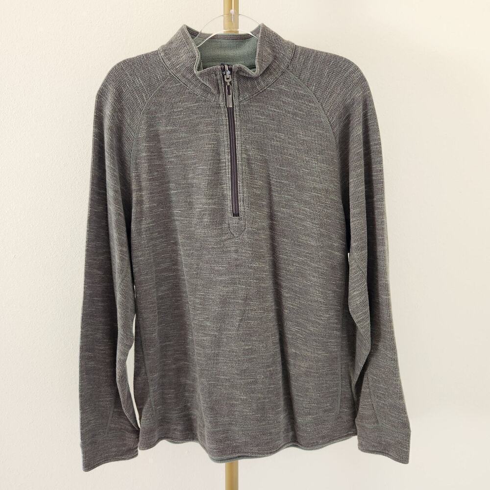 Tommy Bahama Reversible Flip Sider Sweater 1/4 Zip Mens Size Large Green